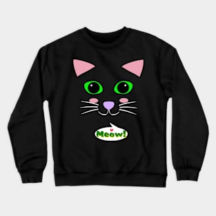 Cute Kitty Face Crewneck Sweatshirt